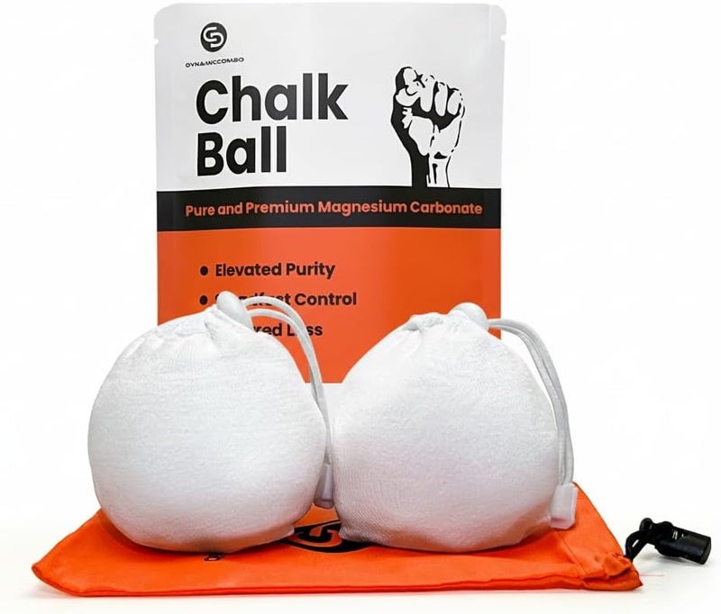 DYNAMICCOMBO Climbing Chalk | Refillable Chalk Ball for Rock Climbing, Weight Lifting & Gymnastics | Storage Bag Included - Image 1